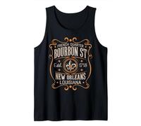 French Quarter Bourbon Street New Orleans Fleur De Lis 1718 Tank Top