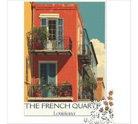 French Quarter, NOLA Poster jigsaw for adults1000 pieces | screen free activity for the whole family to enjoy quality time together without tablets phones or television38x26cm