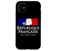 French Republic Marianne Stack White Lettering Distressed Case for iPhone 11