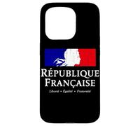French Republic Marianne Stack White Lettering Distressed Case for iPhone 15 Pro
