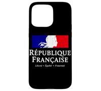 French Republic Marianne Stack White Lettering Distressed Case for iPhone 15 Pro Max