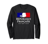 French Republic Marianne Stack White Lettering Distressed Long Sleeve T-Shirt