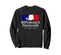 French Republic Marianne Stack White Lettering Distressed Sweatshirt