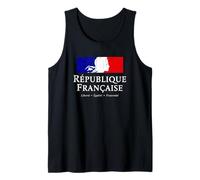 French Republic Marianne Stack White Lettering Distressed Tank Top