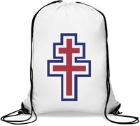 French Ressistance Cross Gym Sack Casual Drawstring Bag White