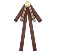 French Retro Ribbon Bows Tie Brooch Pin For Women Girls Brown Plaids Uniform Pre Tied Bowknot Corsage Party Accessories Shirt Jabot Collar Necktie