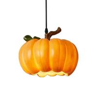 French Retro Style Chandelier,Creative Pumpkin-Shaped Resin Pendant Lamp Lampshade,E27 Light Source Single-Head Hanging Light,Corridor Dining Room Living Room Decorative Lighting Fixtures (25cm