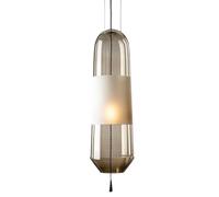 French Retro Style Pendant Light,E14 Base Single-head chandelier,Creative High Light Transmission Glass Hanging Lamp,Bedroom Restaurant Front Desk Decorative Lighting Fixtures (B)