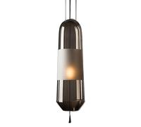 French Retro Style Pendant Light,E14 Base Single-head chandelier,Creative High Light Transmission Glass Hanging Lamp,Bedroom Restaurant Front Desk Decorative Lighting Fixtures (C)