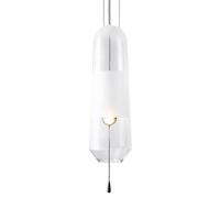 French Retro Style Pendant Light,E14 Base Single-Head Chandelier,Creative High Light Transmission Glass Hanging Lamp,Bedroom Restaurant Front Desk Decorative Lighting Fixtures (A)