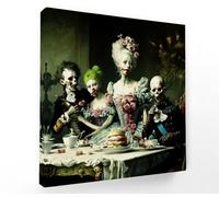 French revolution zombies eating the rich Canvas Wall Art Square Picture Print - 30 inch wide x 30 inch high (Frame Depth 30mm)