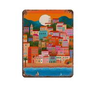 French Riviera Menton Tin Sign Vintage Metal Pub Club Cafe Bar Home Wall Art Decoration Poster Retro 12x16inch(30x40cm)