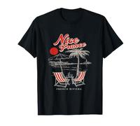 French Riviera Nice France Summer Beach Vacation Retro T-Shirt