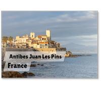 French Riviera with The Medieval Old Town of Antibes Juan Les Pins in France, Fridge Magnet