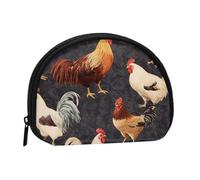 French Roosters Portable Mini Change Storage Bag, Stylish and Compact Coin Purse, Suitable for Daily Carrying