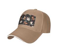 French Roosters Print Adjustable Size Sandwich Baseball Cap Breathable Unisex Casual Hat Daily Use Sport Natural