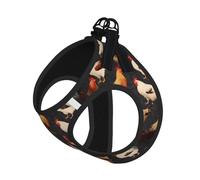 French Roosters Small Pet Harness Vest - Full Print Design, Adjustable and Reflective for Safety, Suitable for Small Cats and Dogs Pet leash vest