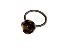 French Rose Blossom Hair Tied High Ponytail Head Rope, Flower Bud Ball, Scalp Tendon(12Deep leopard)