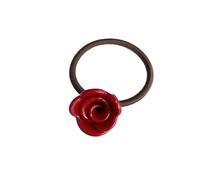 French Rose Blossom Hair Tied High Ponytail Head Rope, Flower Bud Ball, Scalp Tendon(5Wine red)