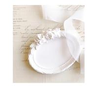 French Roses White Trinket Dish 10.5x8 cm Ring box stand ~ Fine Art Wedding Photography Flat Lay Props Small plate Rings Earrings Jewellery display Antique Vintage style by Light Atelier