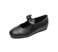 French Round Toe Mary Janes | Black White Flat Shoes with Slip-Resistant Rubber Sole Comfort Vintage Granny Shoes