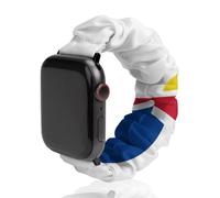 French Saint Martin Flag Scrunchies Watch Band Compatible with IWacth Series Replacement Strap 38mm/40mm