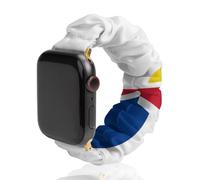 French Saint Martin Flag Scrunchies Watch Band Compatible with IWacth Series Replacement Strap 42mm/44mm