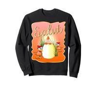 FRENCH SALUT FUNNY CHICKEN EGGS SCHOOL Sweatshirt