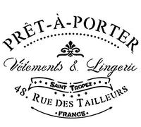 French Shabby Chic" PRET a Portet" Stencil A5 / A4 / A3 Mylar Stencil, 125/190 Micron Reusable Mylar (191) (A4 190 Micron)