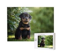 French Shepherd Dogs Beauceron Black Puppy Cute,500 Pieces Wooden Jigsaw Family Game Jigsaw Puzzles for Adults Teens Home Decor