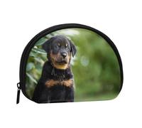 French Shepherd Dogs Beauceron Black Puppy Cute, Women's Storage Bag Shell Makeup Bag Small Coin Purse Shell Change Pouch