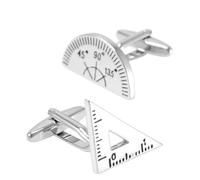 French Shirt Cufflinks Angle Ruler Sleeve Nails Men's Personality Triangular Ruler Cuff Modeling Cufflinks (White fruit Peach5 As show)