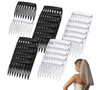 French Side Comb, Side Hair Combs French Comb, Women Accessories, Black And Clear Decorative Hair Combs for Wedding Veils, Daily Hairstyles, Many Occasions