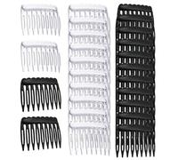 French Side Comb, Veil Comb French Comb | Women Accessories, Black And Clear Decorative Hair Combs for Wedding Veils, Daily Hairstyles, Many Occasions