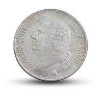 French Silver Coins, France Antique Coin, Napoleonic Ancient Coin Collection, Old Coins for Collectors, Vintage French Empire Gift for Collector - Louis XVIII 1820