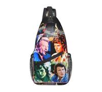 French Singer Rock Music Johnny Hallyday Sling Chest Crossbody Bag Men Fashion Shoulder Backpack for Camping Biking