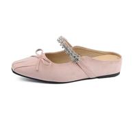 French Small People Within The High Retro Bow One Foot Stirrup Single Shoes,Pink,4.5 UK