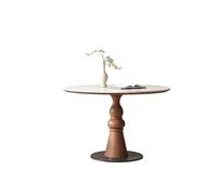 French Solid Wood Round Dining Table Retro Style Small Household Table for Balcony & Bathroom Sink Pure White Leisure Table (80x80x75cm)