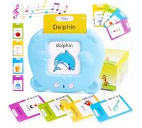 French Speaking Flash Card, 112 Sheets 224 Words, Audible Educational Toy, Children's Toy 3 4 5 6 Years for Boys and Girls, Children's Gift (Blue)