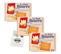 French Speciality Biscuits Bundle with LU Le Petit Buerre 3 Pack 167g + Brightdale Kitchen Booklet