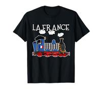 French Steam Train France Tricolore Flag T-Shirt