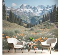 French Steppe Mountains Wallpaper, Natural Plant Landscape Bedroom Wallpaper, Olive Green Wall Photo Mural Wallpapers For Living Room, Easy To Install Photo 3D Wall Murals Office Decor, 400X280Cm