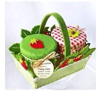 French Strawberry Baby Grow Gift Set - Handcrafted by The Gift Box - Unisex and Perfect for. Single Baby or Twins