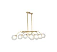 French-Style All-Brass Multi-Head Glass Hanging Lamp Bedroom Walk-in Closet Gold Chandelier Living Room Dining Room Pendant Light
