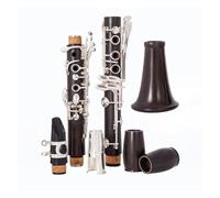 French Style Concert Ebony Clarinet Bb Tone 17 Key Silver Plated Copper Keys Solid Wood Body Clarinet Kit