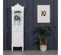 French Style Display Cabinet - White - Narrow