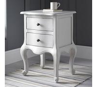 French Style Emily Grey Wooden 2 Drawer Bedside Table