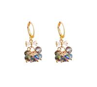 French style gentle and exquisite bow, crystal bead earrings, niche design, high-end earrings Attractive processing