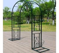 French Style Metal Garden Arch - Sturdy Dark Green Wedding Trellis for Climbing Plants Outdoor Decor Elegant Dome Shape L140xW40xH230cm - Perfect for Garden s and Arbor