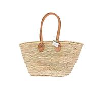 French Style Open Tote Basket Bag with Shoulder Length Padded Leather Handles: Annie